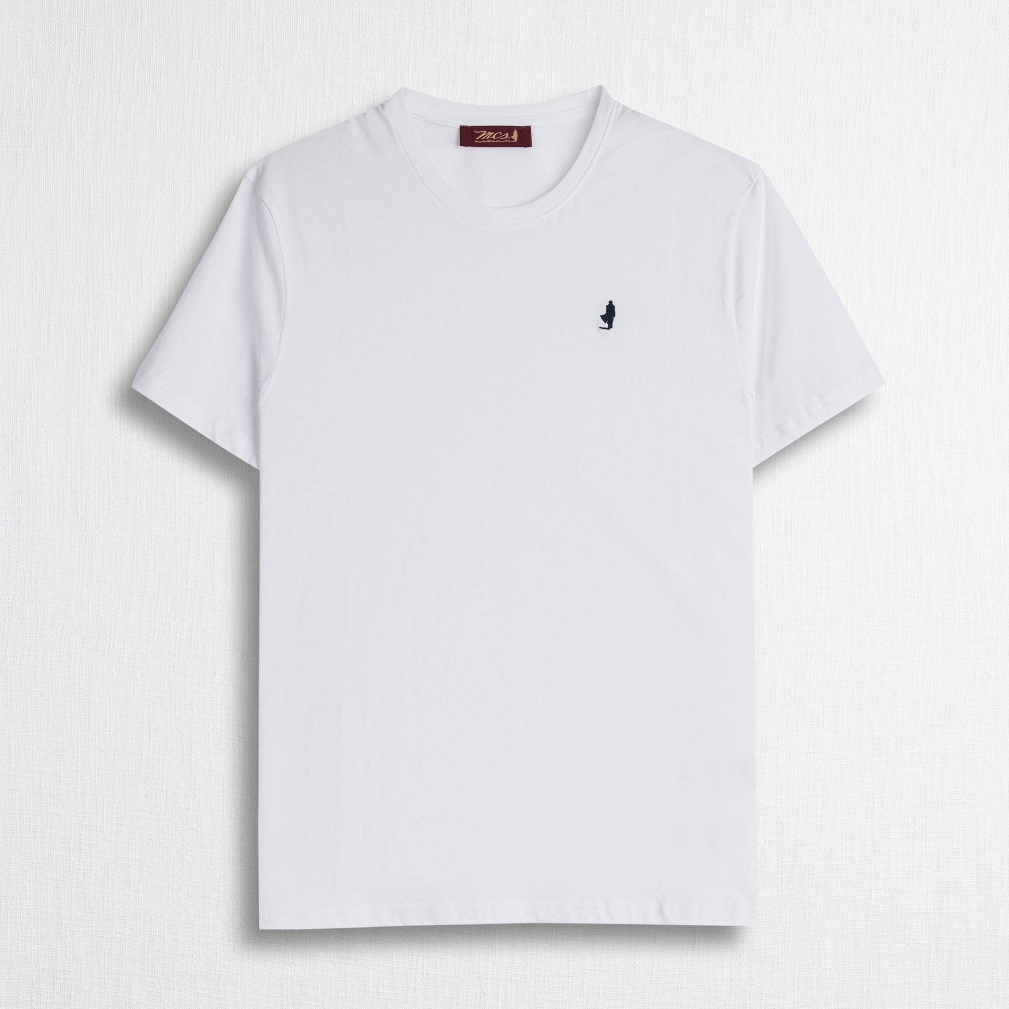 T-Shirt con Logo Ricamato 100% Cotone - White