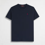 T-Shirt con Logo Ricamato 100% Cotone - Blue Navy