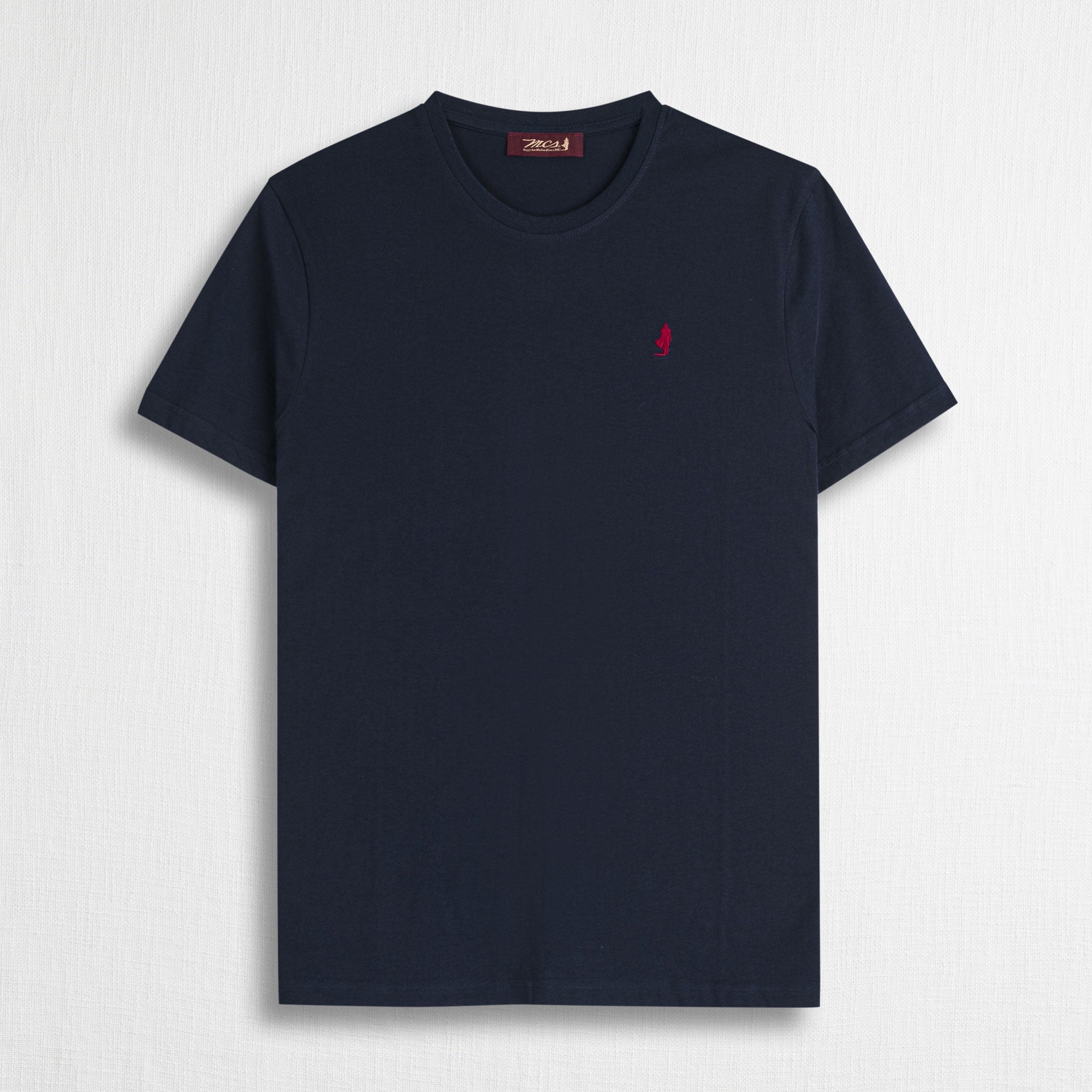 T-Shirt con Logo Ricamato 100% Cotone - Blue Navy
