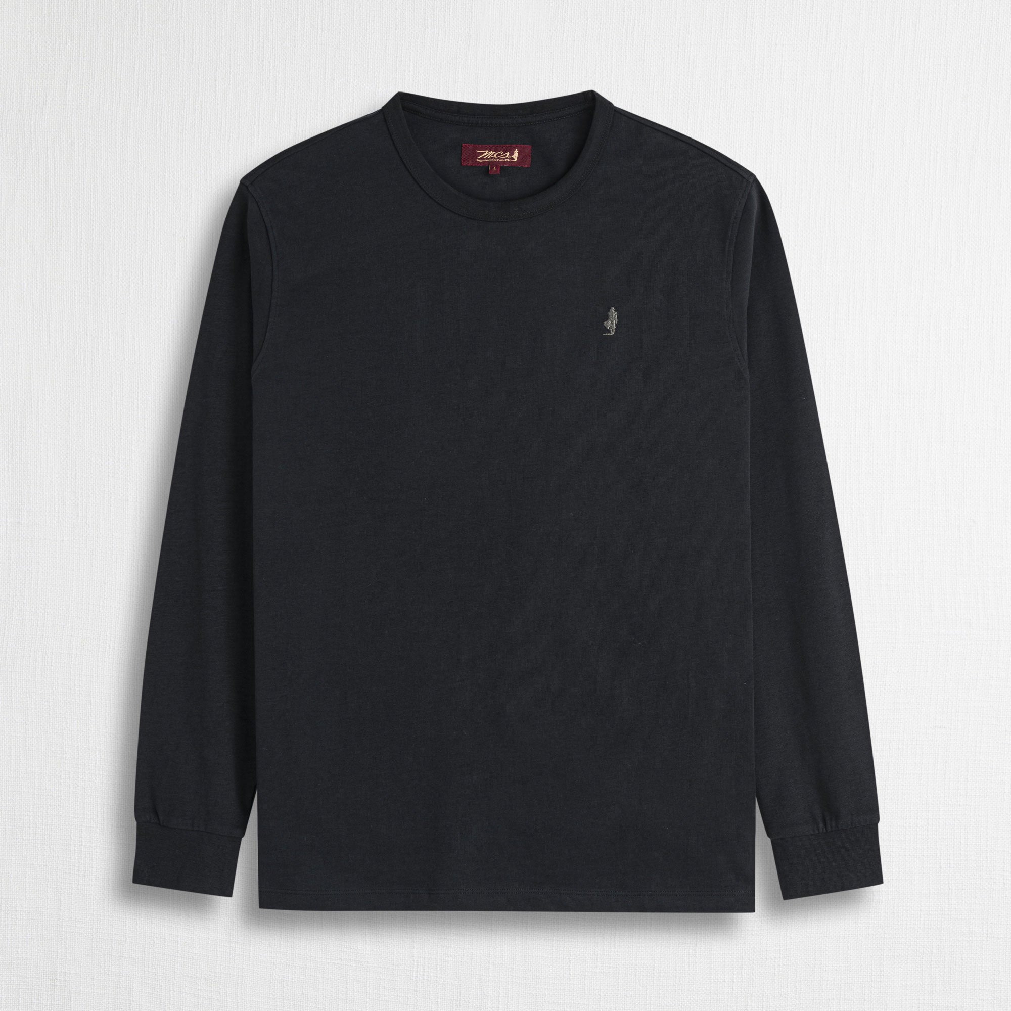 Maglietta Manica Lunga 100% Cotone - Obsidian