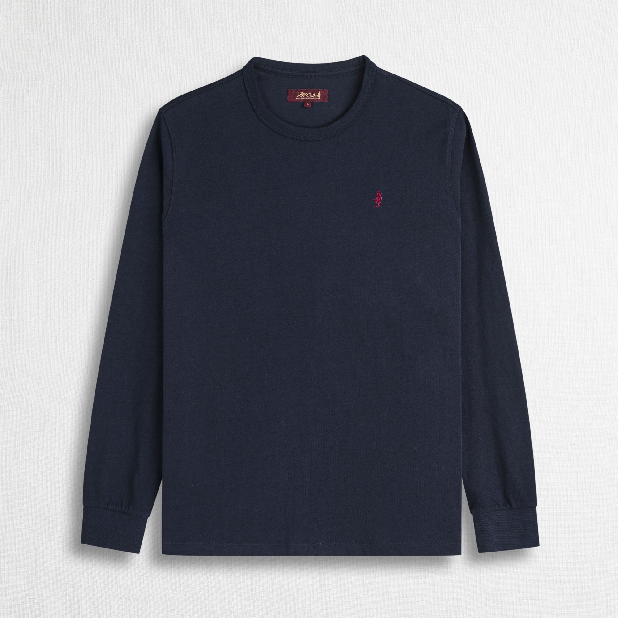 Maglietta Manica Lunga 100% Cotone - Blue Navy