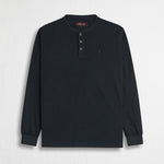 Maglietta Serafino Manica Lunga 100% Cotone - Obsidian