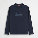 Maglietta Manica Lunga Stampata 100% Cotone - Blue Navy
