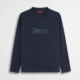 Maglietta Manica Lunga Stampata 100% Cotone - Blue Navy