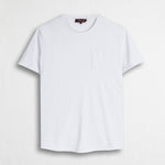 T-shirt 100% cotone fiammato con taschino - White