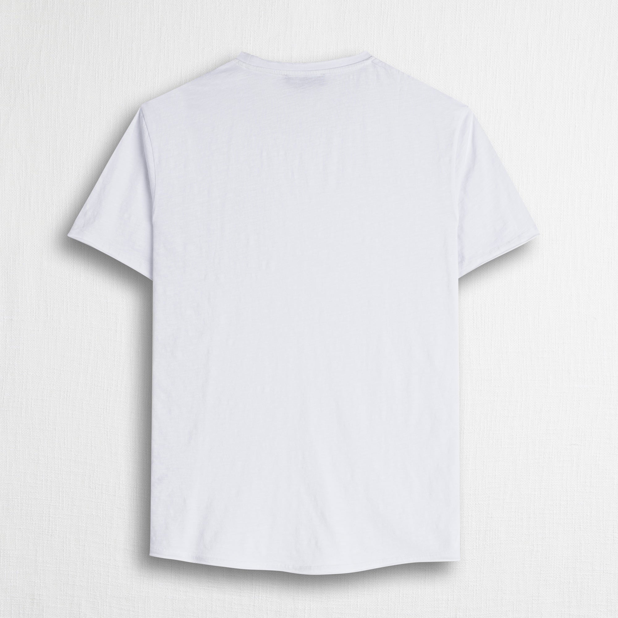 T-shirt 100% cotone fiammato con taschino - White