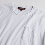 100% Slub Cotton T-Shirt with Pocket - White