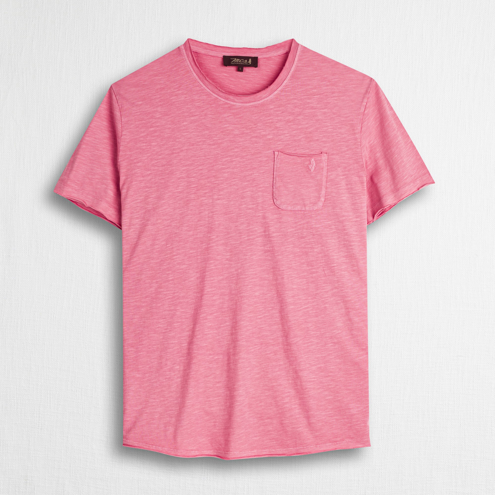 T-shirt 100% cotone fiammato con taschino - Wild Rose