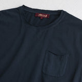 100% Slub Cotton T-Shirt with Pocket - Navy Blue