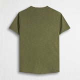 100% Slub Cotton T-Shirt with Pocket - Dark Olive