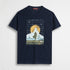 T-shirt in cotone con stampa frontale - Navy Blue