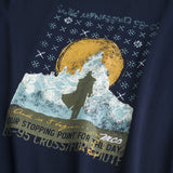 Cotton T-Shirt with Front Print - Navy Blue