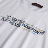 100% Cotton T-Shirt with Collection Graphic Print - White