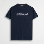 T-shirt 100% cotone con stampa grafica collezione - Navy Blue