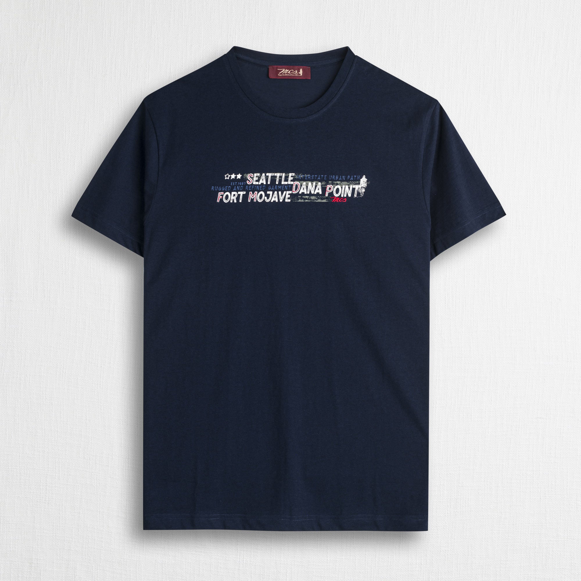 T-shirt 100% cotone con stampa grafica collezione - Navy Blue