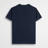 100% Cotton T-Shirt with Collection Graphic Print - Navy Blue