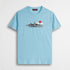 T-shirt 100% cotone con stampa centrale - Sky Blue