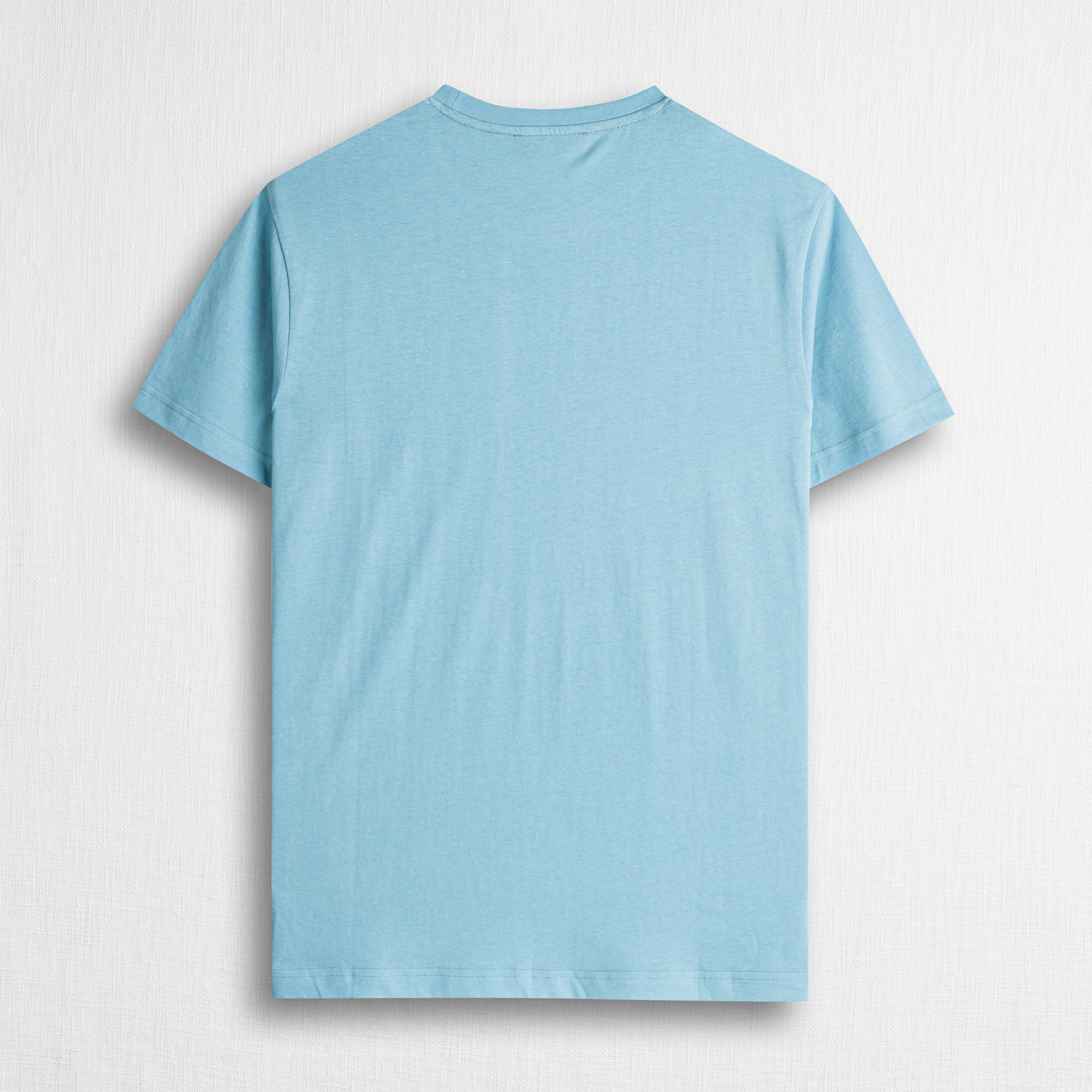 T-shirt 100% cotone con stampa centrale - Sky Blue