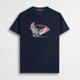T-shirt 100% cotone con artwork - Navy Blue