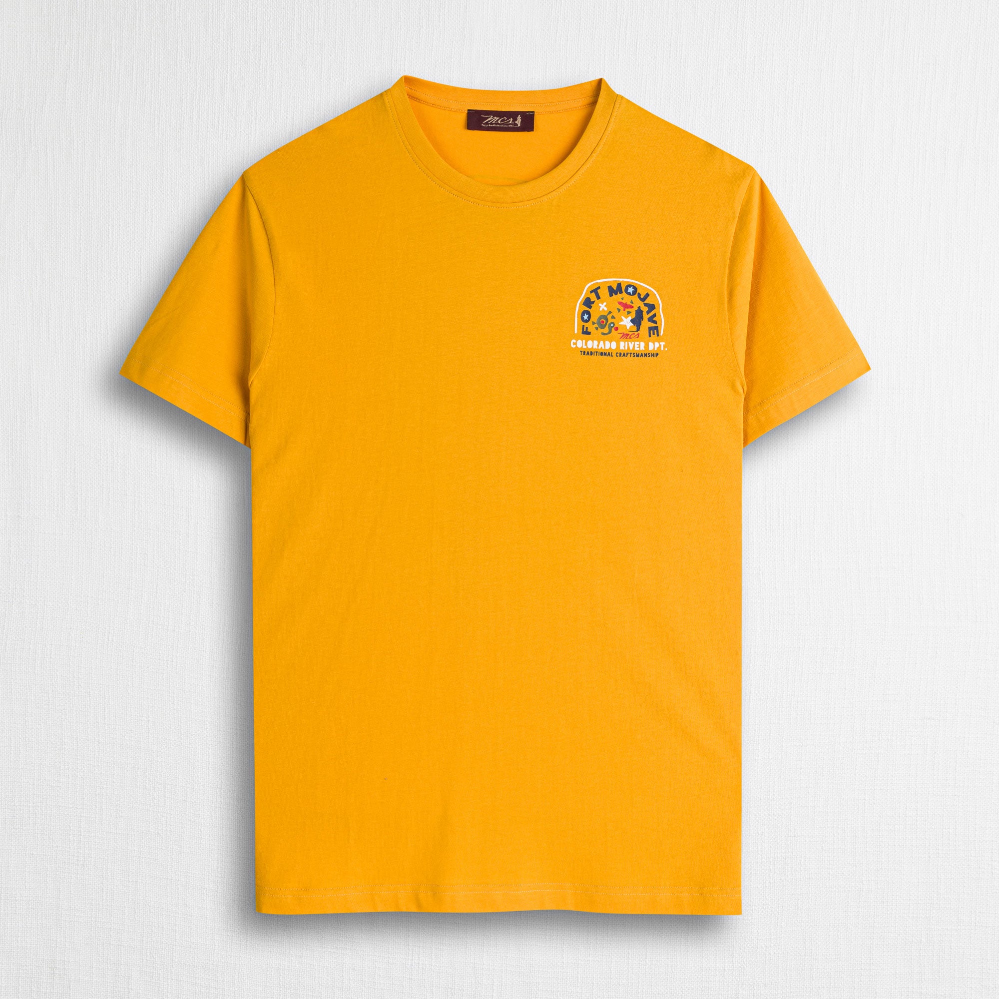 T-shirt 100% cotone con stampa fronte retro - Gold Yellow