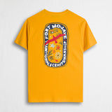 100% Cotton T-Shirt with Front and Back Print - Gold Yellow