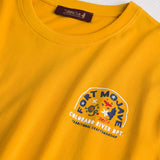 100% Cotton T-Shirt with Front and Back Print - Gold Yellow