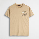 T-shirt 100% cotone fiammato con stampa - Khaky