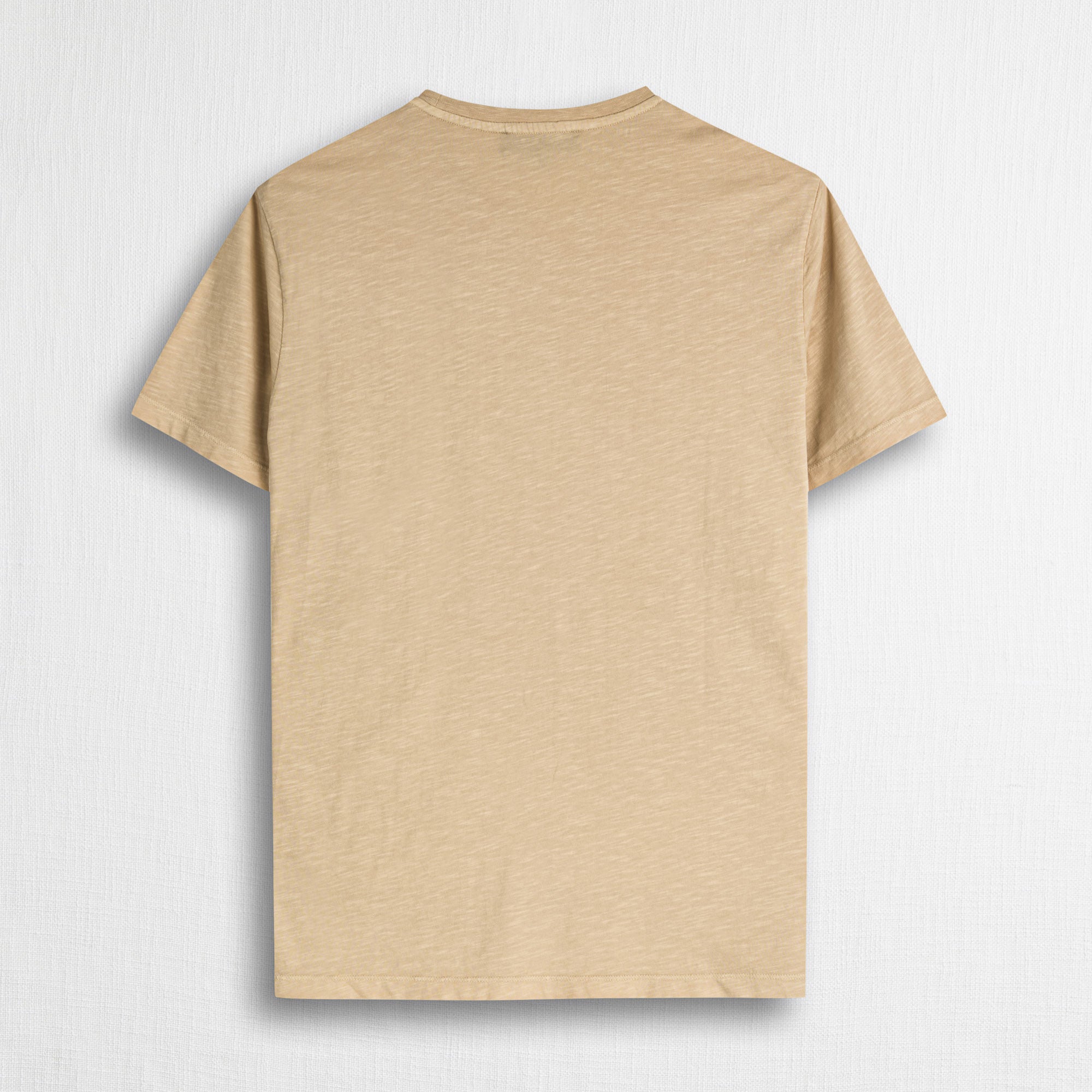 T-shirt 100% cotone fiammato con stampa - Khaky