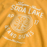 100% Slub Cotton Jersey T-Shirt with Lettering Print - Gold Yellow