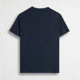 T-shirt 100% cotone mercerizzato doppia costina - Navy Blue