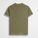 T-shirt 100% cotone mercerizzato doppia costina - Dark Olive