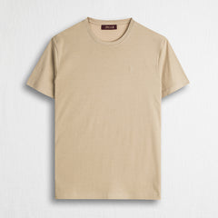 T-shirt 100% cotone mercerizzato con logo ricamato - Khaky