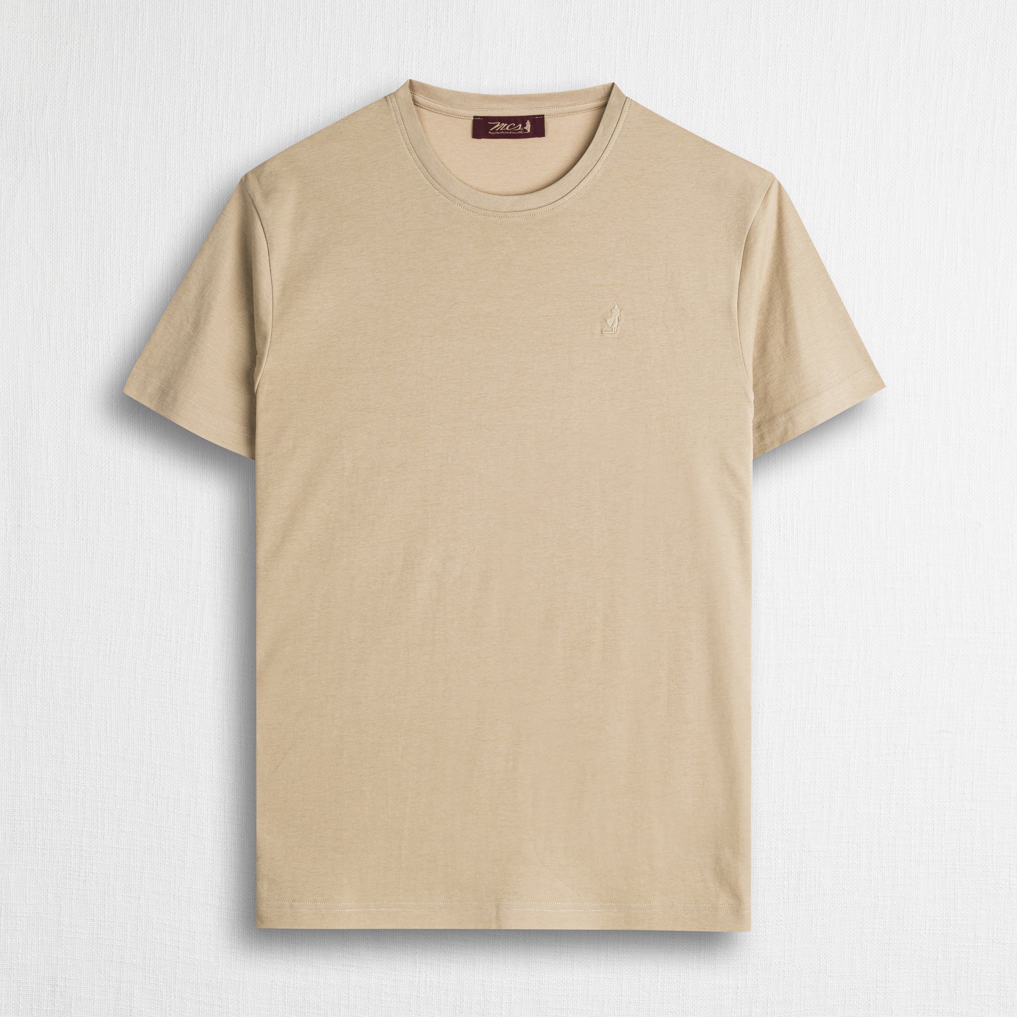 T-shirt 100% cotone mercerizzato con logo ricamato - Khaky