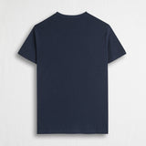 T-shirt 100% cotone mercerizzato con logo ricamato - Navy Blue