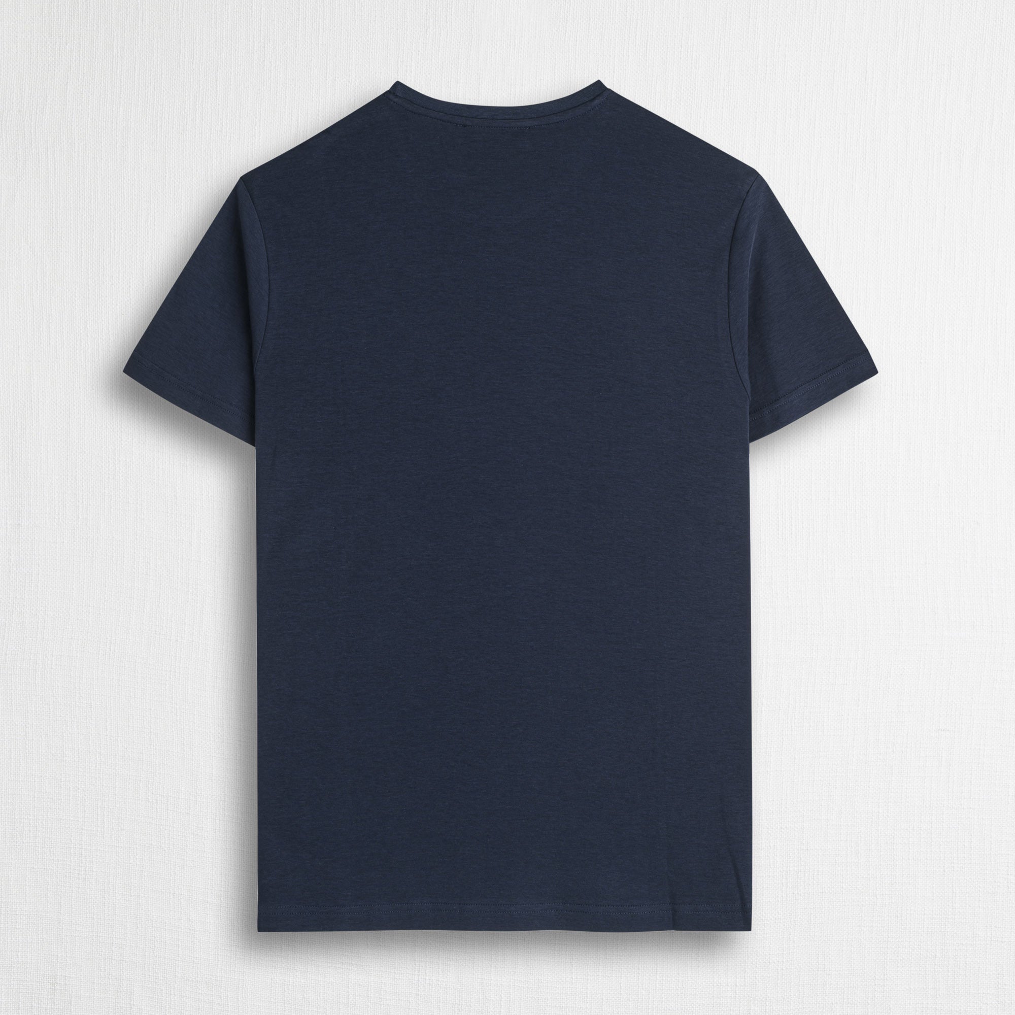 T-shirt 100% cotone mercerizzato con logo ricamato - Navy Blue
