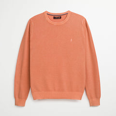 Maglione Girocollo 100% Cotone Piquet - Shell Coral