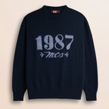 Maglione Girocollo con Logo 1987 fronte - Blu Navy