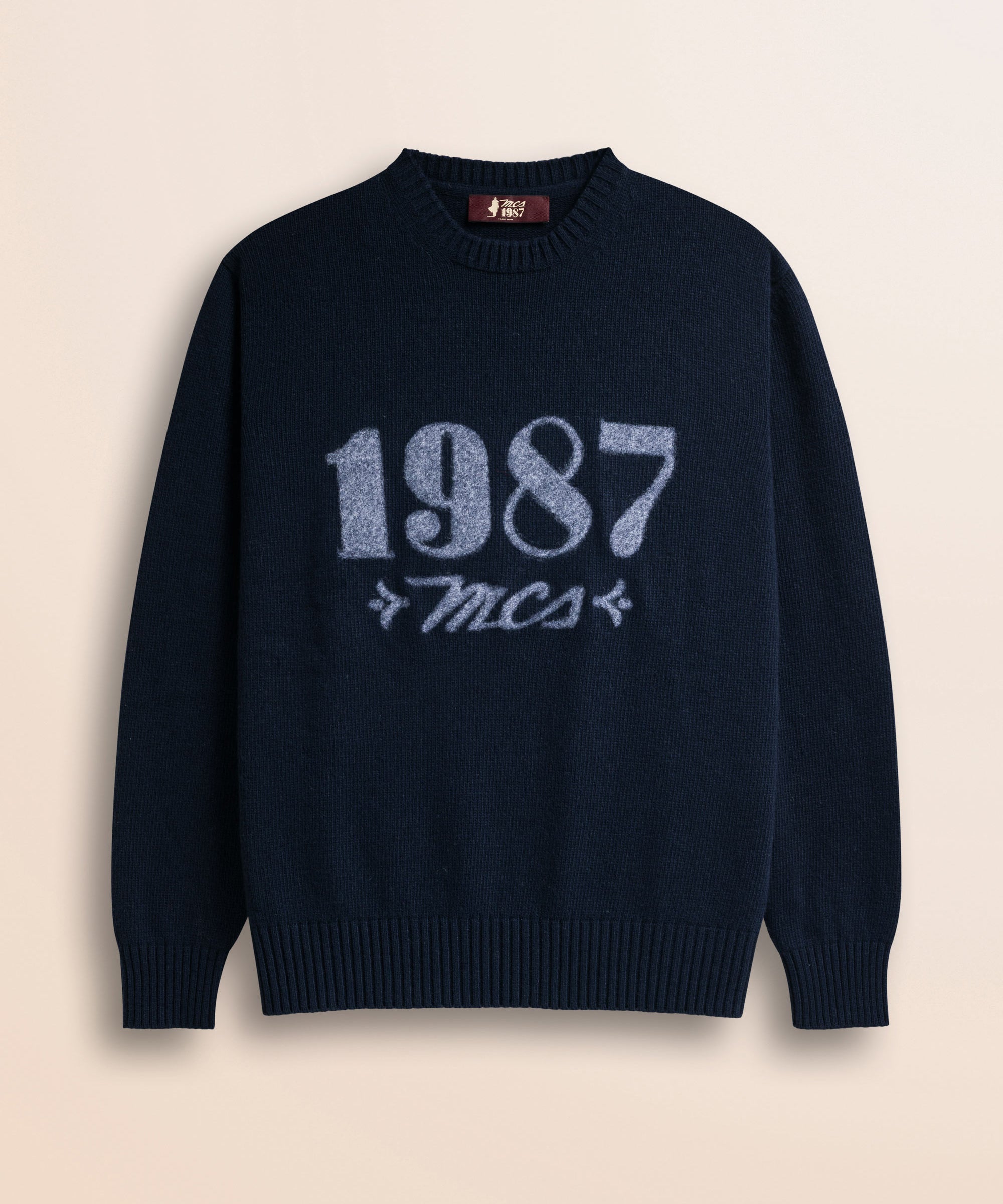 Maglione Girocollo con Logo 1987 fronte - Blu Navy