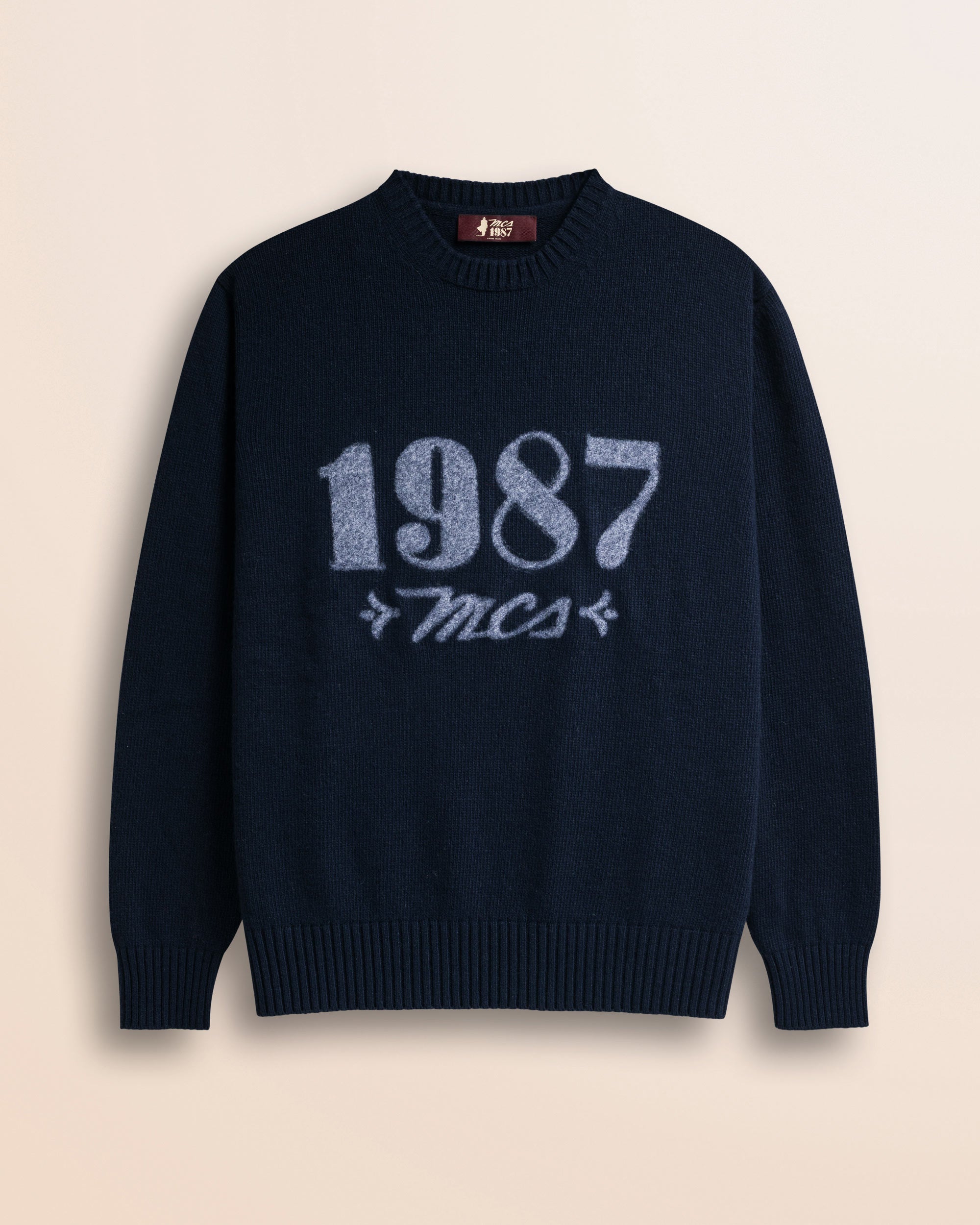 Maglione Girocollo con Logo 1987 fronte - Blu Navy