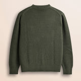 Maglione a Coste con Logo Stampato retro - Army Olive