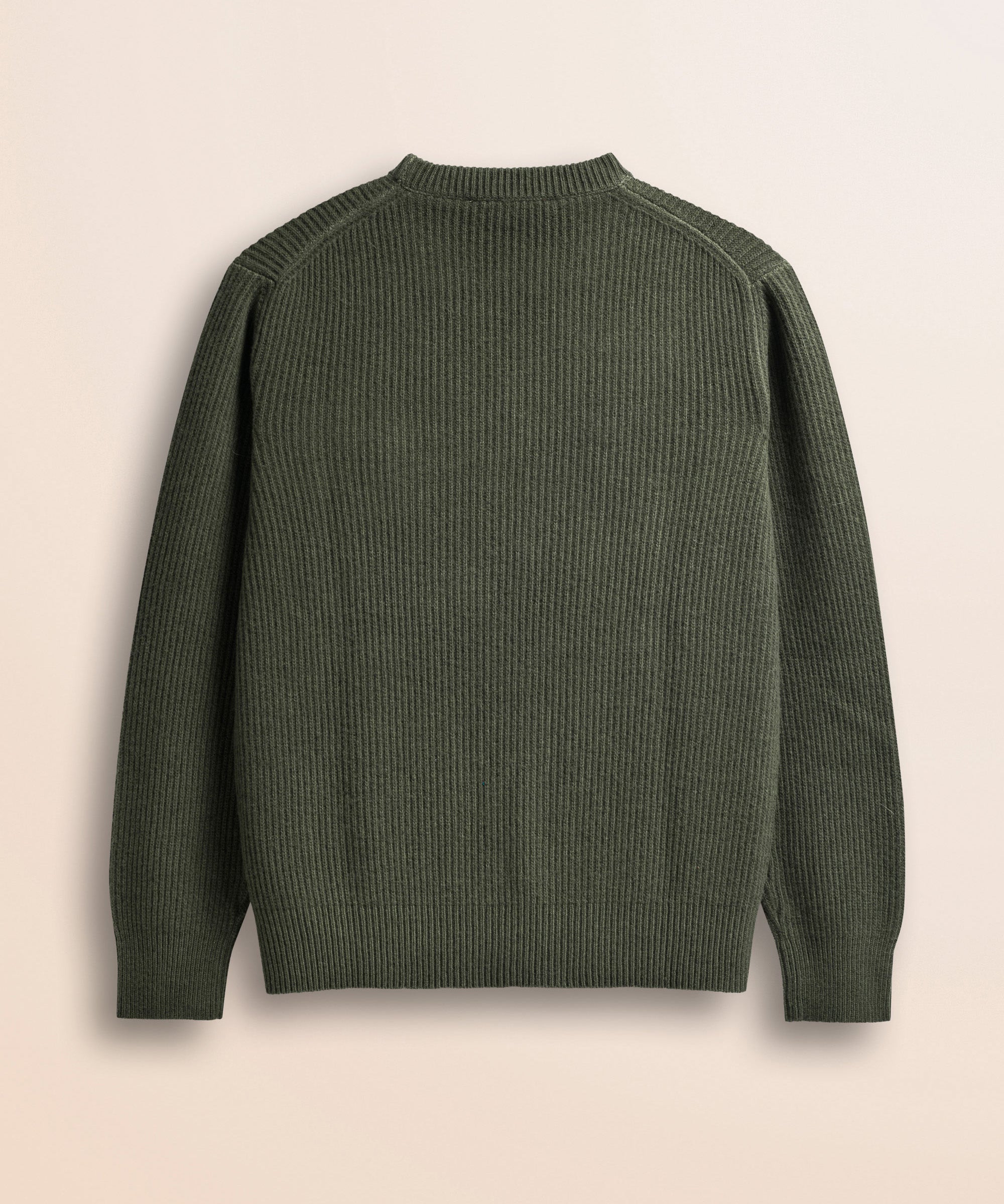 Maglione a Coste con Logo Stampato retro - Army Olive