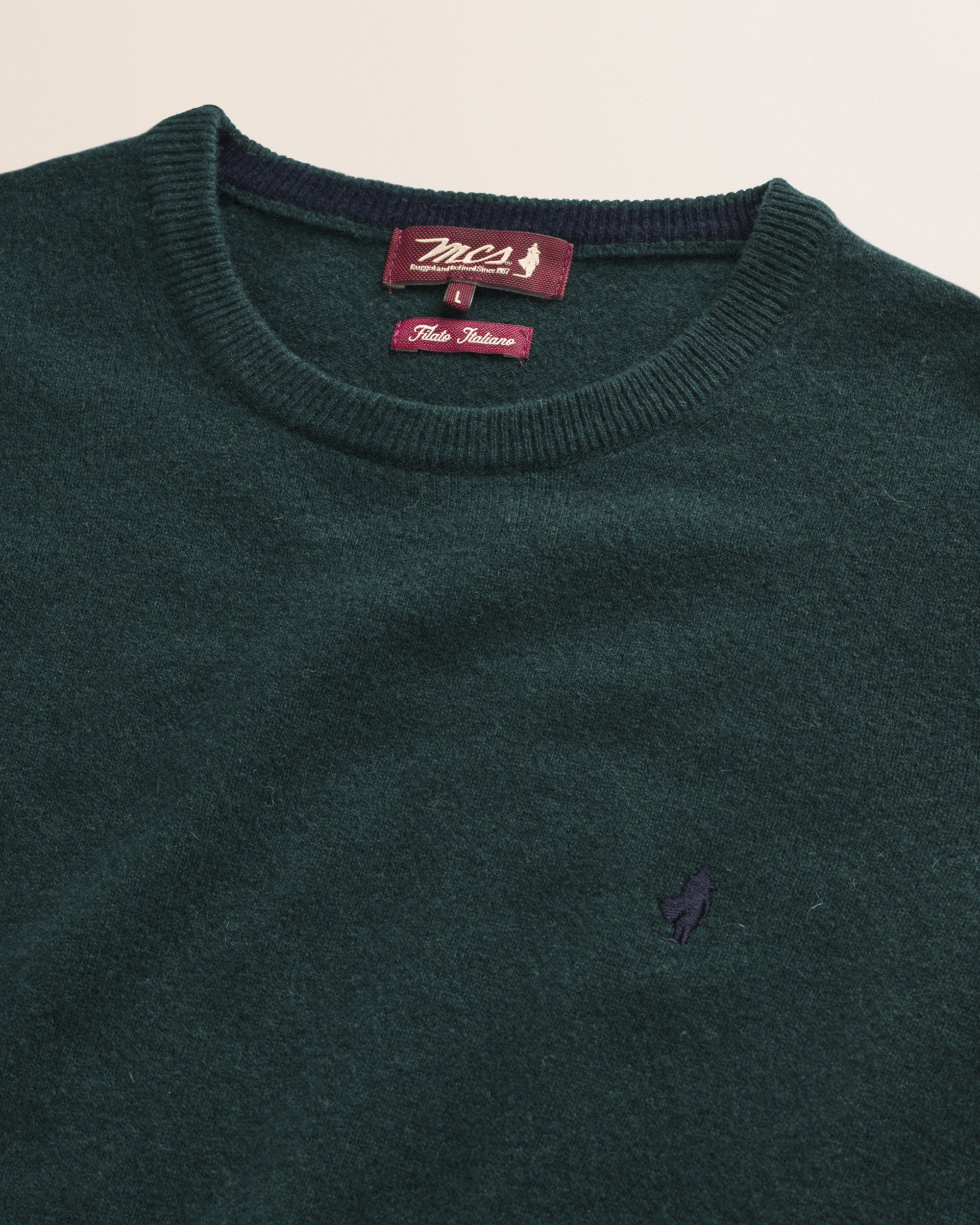 Maglia Girocollo in Lambswool  dettaglio - Ponderosa Pine