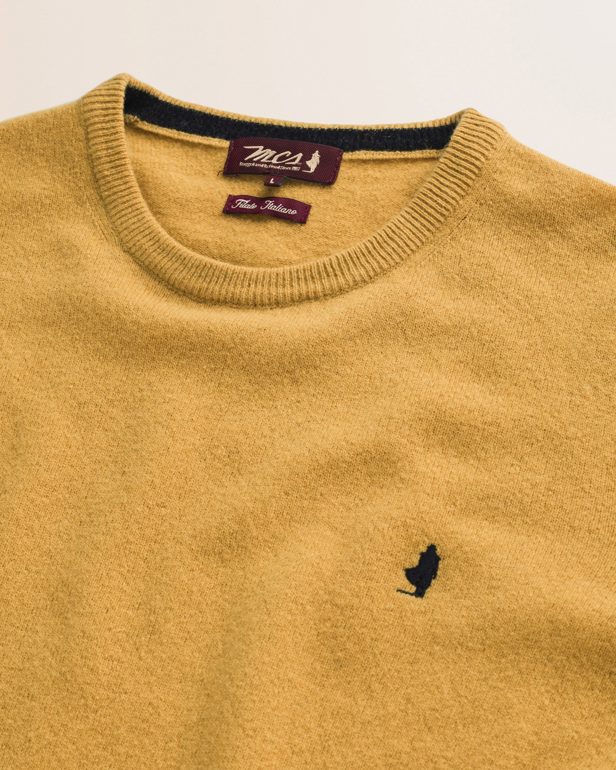 Maglia Girocollo in Lambswool  dettaglio - Chai Tea