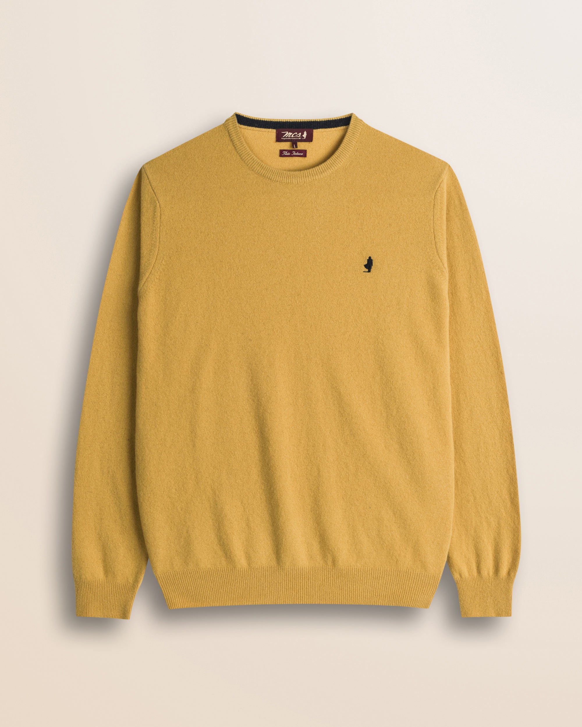 Maglia Girocollo in Lambswool  fronte - Chai Tea