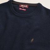 Maglia Girocollo in Lambswool  dettaglio - Navy Blue