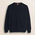 Maglia Girocollo in Lambswool  fronte - Navy Blue