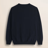Maglia Girocollo in Lambswool  retro - Navy Blue