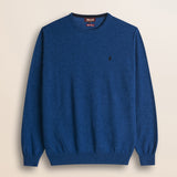 Maglia Girocollo in Lambswool  fronte - Medium Blue