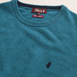 Maglia Girocollo in Lambswool  dettaglio - Atlantic Deep
