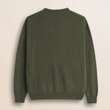 Maglia Girocollo in Lambswool  retro - Olive Night